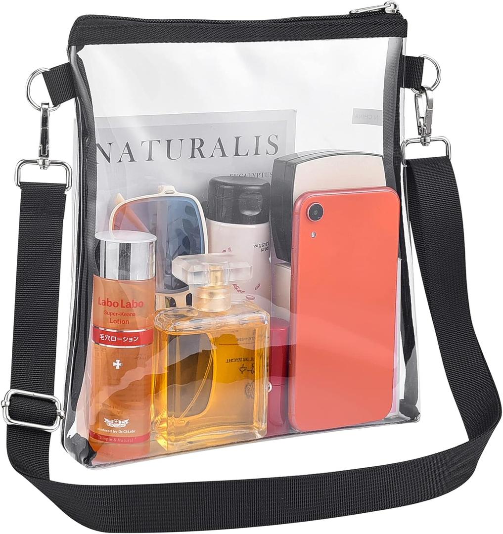 Paxiland Clear Purse Bag for Stadium Events with Removable Strap, Clear Bag Stadium Approved for Sporting Events and Concert