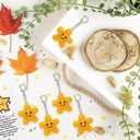 Preboun 6 Set Friends Gifts Crochet Star with Thank You Card  Handmade Smile Positive Star Keychains for Women, Sisterhood, Friendship,Friends,Positive Support Favors