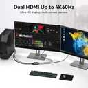 DisplayPort to Dual HDMI Adapter 1 in 2 Out, 4K60Hz Display Port DP 1.4 to 2 HDMI Splitter for PC Graphics Card Monitor Support Windows Extended Mode, [MacOS Only Mirror Mode], No DP Cables