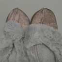 KuaiLu Women's Fluff Dual Memory Foam Slippers Ladies Cozy Arch Support Warm Scuff Slippers Slip on Comfy Winter House Shoes with Non-Slip Indoor Outdoor Hard Sole (10, Grey)