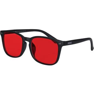 Orange Red Lenses Glasses Blue Ray Filer Computer Glasses Light Blue Eyeglasses 100% Blcoking SH068D 2 pk