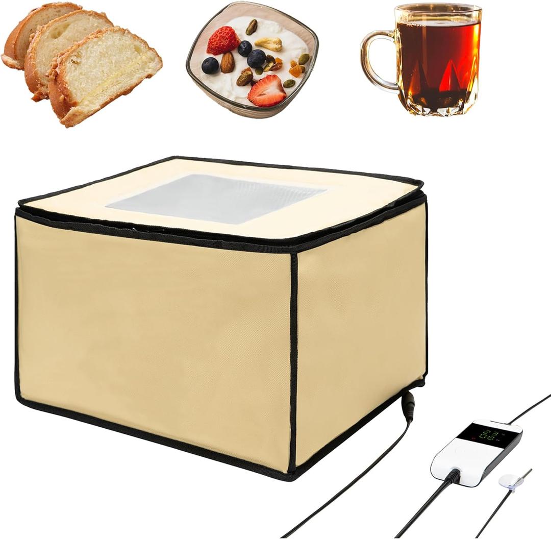 Bread Proofing Box, Dough Bread Proofer Box with NTC Sensor & Temperature & Timer Controller, Foldable Sourdough Starter Warmer for Fermentation, Home Bakers Baking Gifts Accessories Kit