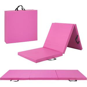 CAP Barbell All Purpose Folding Anti Tear Exercise Training Aerobic Fitness Gym & Gymnastics Balance Mat | Multiple colors (Pink)