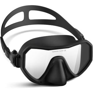 Swim Goggles with Nose Cover for Adults, Diving Mask for Men Women, 180 Wide View, Leak-Proof Snorkeling Mask