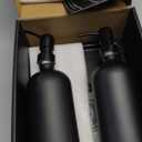 Black Glass Hand and Dish Soap Dispenser Set by Brighter Barns - Kitchen Soap Dispenser Set with Tray for Home, Airbnb, Vacation Rental, Gift - Minimalist Home Decor, Modern Kitchen Decor (Black)