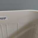 Mind Reader 60L Slim Laundry Hamper, Clothes Basket, Lid, Linen Design, Plastic, Ivory