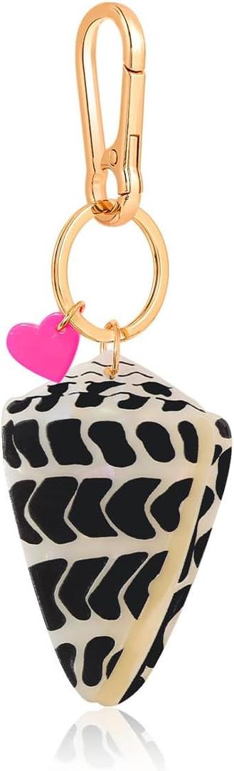 Butterfly Acrylic Bag Charm & Keychain with Pink Heart, Gold Lobster Clasp, Detachable Purse Clip for Handbags Keys, 5.7 Inch