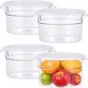4 Pcs Round Food Storage Container, Transparent Containers with Scale, Dough Bucket, Freezer & Dishwasher Safe