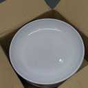 Fasmov Melamine Pasta Bowls, 6 Pack 10 inches 47 Oz Large Salad Serving Bowls, Shallow Salad Bowls, Plastic Dinner Deep Plates, Dishwasher Safe, White