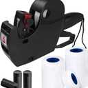 MX5500 Pricing Tag Gun with 5150 pcs Sticker Labels & Extra Inker, 8 Digits Tag Maker for Retail Shop, Grocery Store (Black)