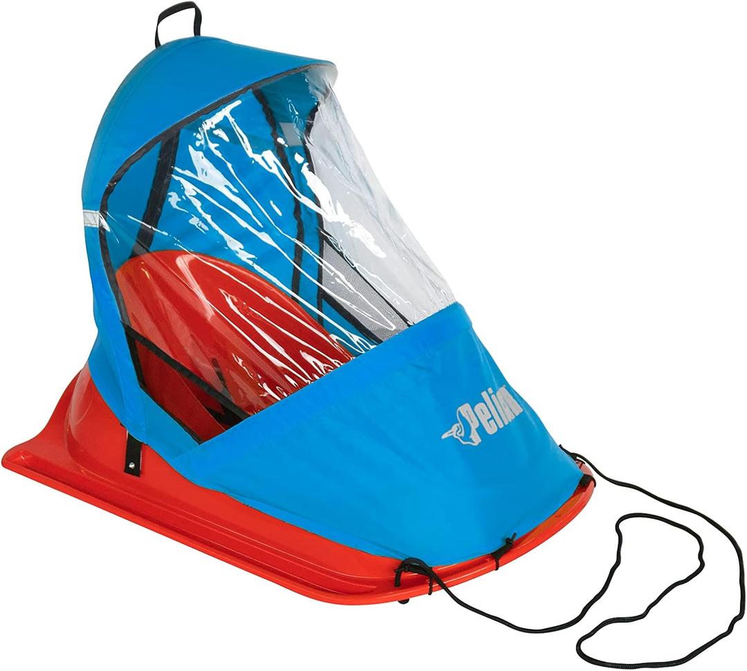 Pelican Baby Sled Deluxe with Weather Shield - Toddler Sled for Snow, Durable for Winter Sledding - Ages up to 24 Months