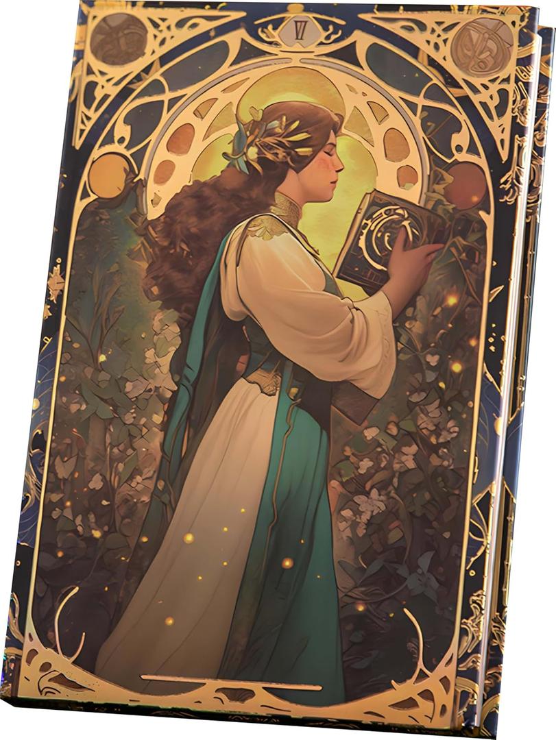 Beautiful Journal, Aesthetic Notebook, Gild Journal, B6, 5"x7", Fancy Journal, Color Paper, Small, Travel Journal for Women, Writing Journal, Poetry Journal, Lay-flat Notebook, Hard Cover (Art Nouveau-Orison)