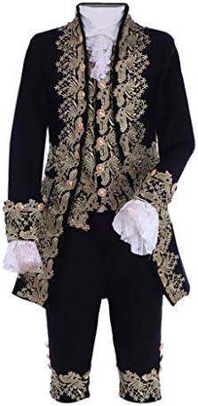 MelangCos Men's Victorian Costume Rococo Costume Suit Prince Cosplay Regency Costume for Halloween, L