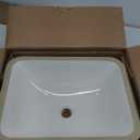 KOHLER 20000-0 Caxton Rectangle Undermount Bathroom Sink with Overflow Drain, 20-1/4" W x 15-11/16" D, White