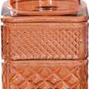 ANSQU Square Glass Jar, 61 Fl oz Candy Jar with Lid, Glass Food Storage Containers for Ground Coffee, Tea, Sugar, Decorative Mason Jar (Amber)