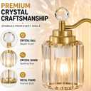 4-Light Bathroom Light Fixture Over Mirror, Gold Brass Vanity Light with Crystal Shade, Modern Bathroom Lighting, Crystal Wall Sconce for Bathroom, Powder Room, Hallway, E26 Base