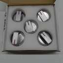 Sikawai DG94-03500A/Z Fit for Samsung Stove Knob, DG94-03500V DG94-03500W- Designed Specifically for Samsung Stove Models: NE63T8111SS NE63T8311SS NE63T8751SS NE63T8711SS (5pcks) (Silver)