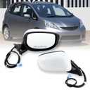 Right Passenger Side Mirror compatible with 2009 2010 2011 2012 2013 2014 Honda fit with Manual Folding power glass Non-Heated can be DIY Paintable Replace# 76208-TK6-305, 76208TK6305(3 Pins)