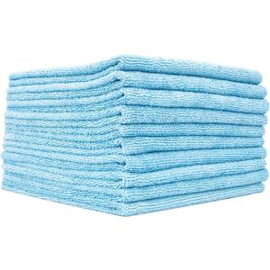 The Rag Company - Edgeless 300 - Microfiber Detailing Towels, Perfect for Removing Polishes, Sealants, and Glaze; Great for Interior Cleaning and Dirty Jobs; 300GSM, 16in x 16in, Light Blue (10-Pack)