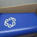 Rubbermaid Commercial Products Deskside Recycling Can, 10.25-Gallon/41-Quart, Blue Recycling Symbol, Plastic, for Bedroom/Bathroom/Office/Under Desk/Sink