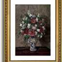 VIYYIEA Gold Framed Wall Art Canvas Print Home Decor Flower Wall Decor Vintage Botanical Prints Floral Paintings Art Pictures Room Decor Floral Wall Art Prints for Living Room Bedroom Office Flowers in a Vase, 14"L x 11"W