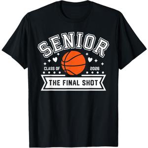 Senior Basketball Class of 2026 Crew Basketball Senior Night T-Shirt, Large