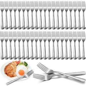 50 Pieces Stainless Steel Forks Silverware Set 6.7 Inches Dinner Flatware Salad Forks Bulk Mirror Polished, Dishwasher Safe, Use for Home, Kitchen and Restaurant