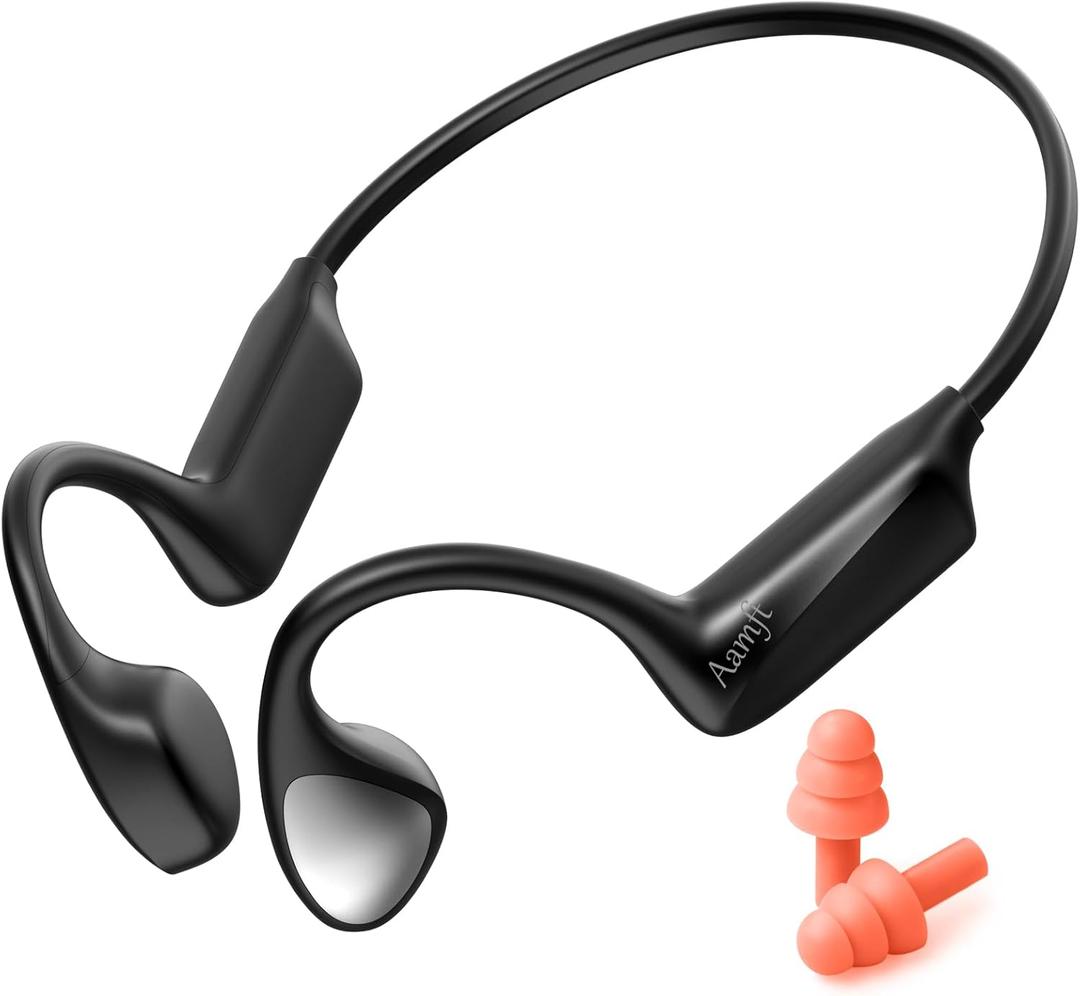 Bone Conduction Headphones - Bluetooth 6.0 Open Ear Headphones, Comfort Fit Wireless Headphones with Mic, 10hrs Playtime, IPX6 Sweatproof, Lightweight, Premium Loud Sound for Running, Sport, Travel (Black)