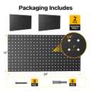LiSHELF 8 Pack Metal Pegboard Panels, 12 x 24 Inch Heavy Duty Wall Peg Board Organizer, Modular Tool Storage Board for Garage, Workshop, Craft Room, Kitchen