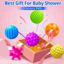 6 Pack Sensory Balls for Toddlers 1-3, Sensory Baby Toys 6-12 Months, Montessori Toys for Babies 6-12 Months Infant Squeeze Sensory Toys Soft Multi Ball Set Gifts with Bright Color Textured