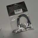 Flat Low Profile Guitar Patch Cable 8 inch for Effects Pedals, S-Shape, 1/4 inch Right-Angle, White, 3-Pack