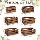 CroBlissful 6 Pcs Decorative Wood Crates for Storage Display Rustic Nesting Crates with Handle Farmhouse Wooden Storage Container Boxes for Wedding Baby Shower Birthday Party(Vintage Brown)