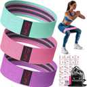 Fabric Resistance Bands for Working Out - Exercise Bands for Women and Men, Booty Bands for Legs and Butt, Yoga, Pilates, Rehab, Fitness and Home Workout (Pink)