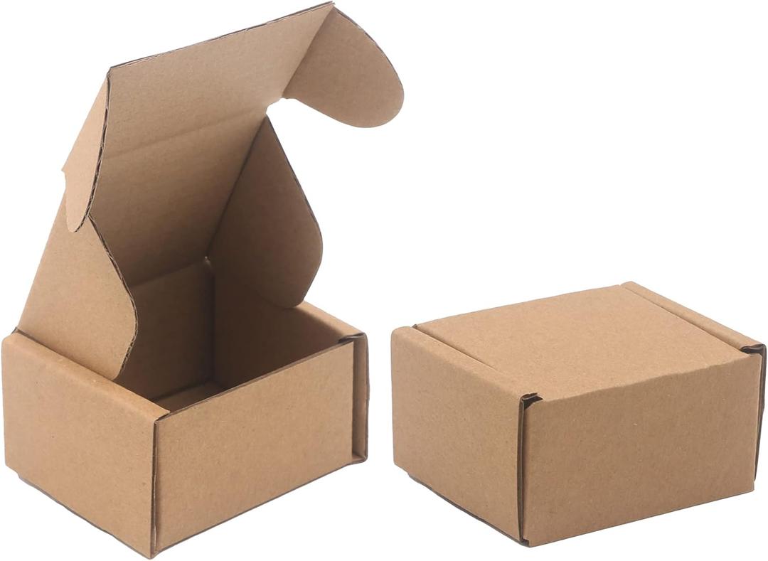 3.1"x 1.5"x 2.5" Extra Small Shipping Boxes, Brown Kraft Corrugated Cardboard Mailer Boxes, Recycable and Crush Resistant (8 Pack)