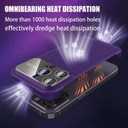 Losin Heat Dissipation Phone Case for iPhone 13 with Window Glass Camera Lens Protection Frameless Breathable Cooling Hollow Design Slim Borderless Shockproof Cover for Women and Men, Blue