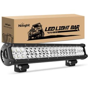 Nilight - 60005C-A 20Inch 126W Spot Flood Combo Led Light Bar Off Road Lights Boat Lighting Fog Light Driving Lights LED Work Light for Trucks
