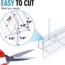 Frameless Shower Door Bottom Seal Shower Sweep with Drip Rail for 1/4" Glass,36" Long, Vinyl, Clear