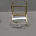 Gold Glass Makeup Organizer,2 Tier Bathroom Organizers and Storage Bin for Cosmetic Perfume Nail Polish,Clear Make Up Organizers for Vanity Bathroom Cabinet Kitchen Under Sink