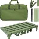 Aluminum Alloy Guitar Pedal Board 22" x 12.6" Pedalboard with Power Supply Bracket, Includes Carry Bag & Mounting Tapes (Green, GKA-22GN)