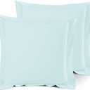 Nestl Soft Pillow Shams Set of 2 - Double Brushed Microfiber Pillow Covers - Hotel Style Premium Bed Pillow Cases, with 1.5 Decorative Flange, Euro 26"x26" - Aqua (23 - Light Blue)
