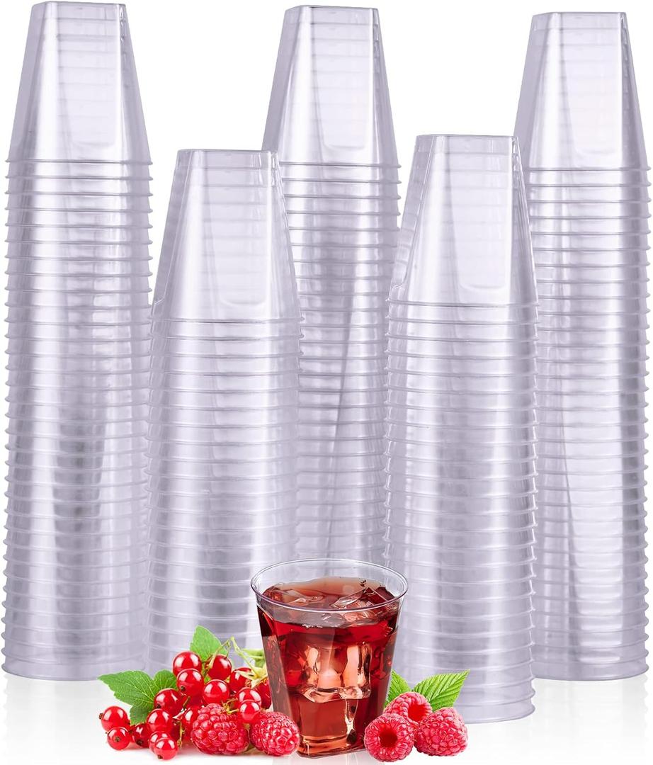 JOLLY CHEF 300 Pack 2 oz Plastic Shot Glasses,2 oz Clear Disposable Plastic Cups Heavy-duty Party Glasses, Disposable Cups for Wedding, Thanksgiving, Christmas, Halloween Party