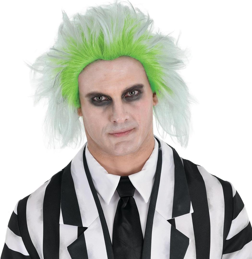 Party City Beetlejuice Wig Costume Accessory for Adults - Costume Includes Wacky Wig with Green & Gray Hair Color - Costumes for Halloween, Birthday Parties, & Themed Events