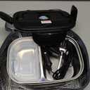 IXIIE Electric Lunch Box 80W Food Warmer for Work, 12V/24V/110V Portable Lunch Warmer for Adults with 2-Pack Stainless Steel Containers, Heated Lunch Box for Car/Truck/Office/Outdoors (Black+Black) (1.5L Dual Interior Black)