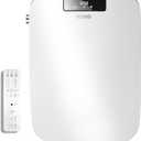 XCQQ Bidet Square Toilet Seat for Rectangle Toilets, Rectangular Electric Heated Bidet Toilet Seat with Wireless Remote, Adjustable Warm Water and Air Dryer, Oscillating Wash