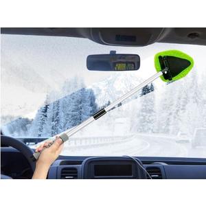 XINDELL 29-inch Windshield Cleaner Tool - Car Interior Cleaning Brush Kit with Extendable Handle, 2 Microfiber Towel Pads, Auto Glass Cleaning for Car Detailing, Trucks, SUVs, RVs, and Home Windows