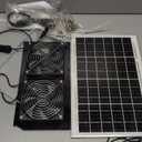 5.5 Inch Solar Powered Fan Kit, 25W Solar Panel with 2 Waterproof Fans for Outside Chicken Coops, Greenhouses, Sheds, Intake or Exhaust Air Fan with 15 FT On/Off Switch Cord