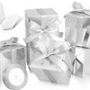100 Pack Small Gift Boxes, 2x2x2 Inches Favor Boxes Silver Paper Gift Boxes with Lids for Presents, Crafting, Cupcake Boxes, Gifts, Candy Boxes for Wedding Party Bridal Shower Baby Shower Favors