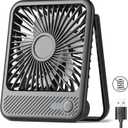 Koonie USB Desk Fan, Strong Wind Ultra Quiet Small Personal Fan with 180 Tilt Folding and 3 Speeds Adjustable, USB-C Corded Powered Mini USB Fan for Office Desktop Bedroom, NO BATTERY