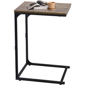 LOFTEY C Shaped End/ Side Table, Slide Under Couch Table, End Table for Living Room& Bedroom, Side Table for Chair& Sofa, C Table for Small Spaces