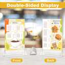 EHWINE 12 Pack Acrylic Sign Holder 5 x 7, Double Sided Clear Picture Frame Stand up Table Top Sign Holders, Clear Display Stand Menu Flyer Holder for Wedding Party (Provide Non-slip Mats)